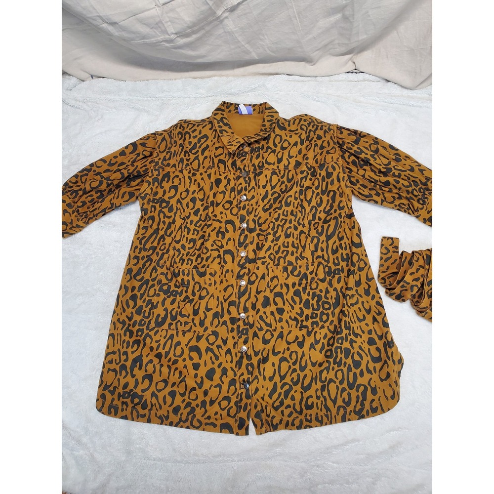 Future Collective Kahlana Barfield Brown Animal Print Denim Dress 20W 22W Casual
